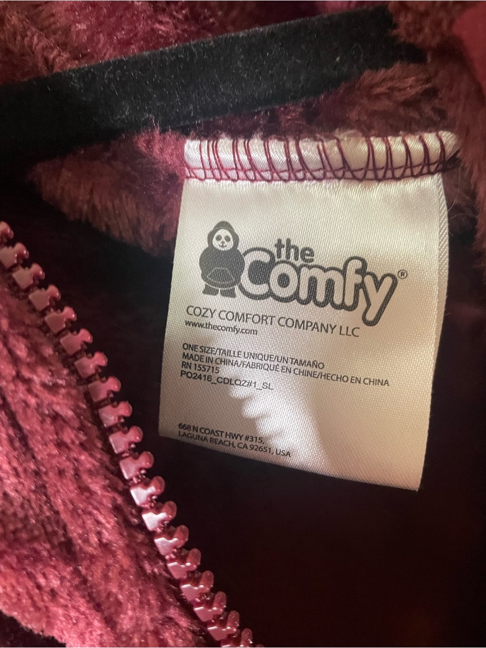 Cozy Plush Hooded Robe Poncho in Burgundy - Picture 2 of 9